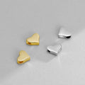 7mm 925 Solid Sterling Silver Flat Heart Shaped Charm Beads for Handmade Jewelry Making Finding