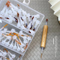 Nail Replacement Brush Head Upgrade Double Head Solid Wood Pole Light Therapy Smudge Painting Thread Pen Nail Art Brush