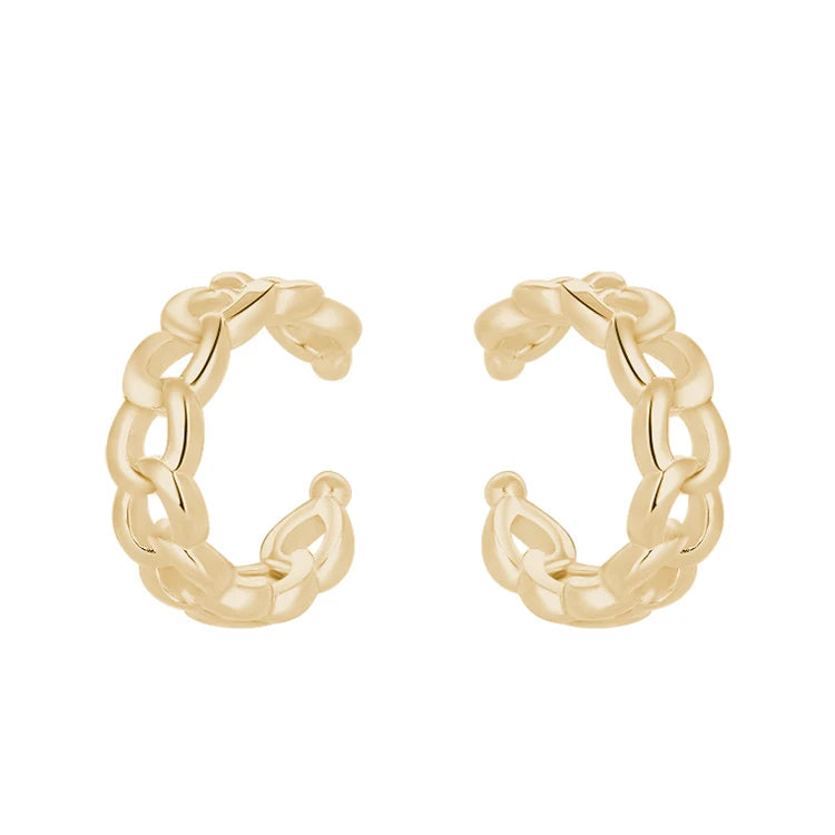 5925 Italy Silver Jewelry Earring Clip on Pierced Ear Cuff Earrings 14K Gold Filled