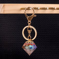 Wholesale Natural Crystal Stone Chips Resin Diamond Keychain Pendant Small Gift Bag Hanging Ornament for Loved Ones