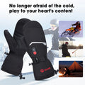 Winter Sports Electric Polyester Self Heating UV Protection Snowboarding Heated Gloves with Replaceable Battery System