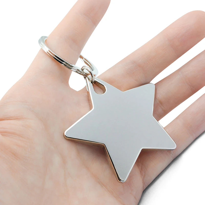 Keychain Accessories Stainless Steel Round Keyrings Key Chain Ring Parts Split Key Rings Star Key Chain