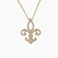 Pave Brilliant Iris Flower Luxury 925 Sterling Silver Necklace