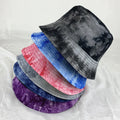 Hip Hop Vintage Unisex Adult Wide Brim Beach Sun Double Sided Fisherman Tie Dye Reversible Bucket Hat Cap