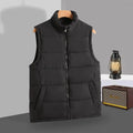 Winter Stand Collar Sleeveless Outerwear Utility Waistcoat Quilted Cotton Sustainable Vest Men