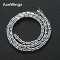 BC177 Iced Out Unisex Hip Hop Tennis Necklace Silver Plated Brass Cubic Zircon Jewelry Party Wedding Fashion Gift