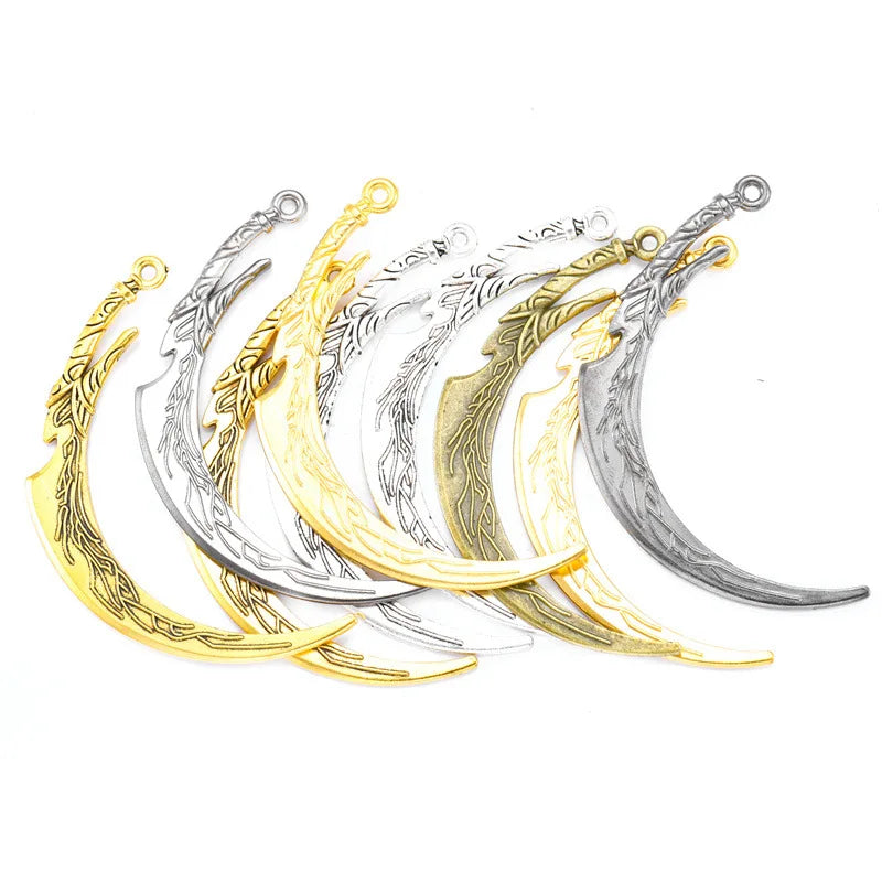 YuenZ 10pcs/bag 5 Colors Alloy Pendant Animation Game Weapon Charms for DIY Handmade Jewelry Material 58*36mm M75