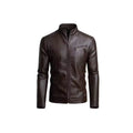 2024 New Fashion Comfortable Men's Leather Jacket Solid Color Canvas High Street Style for Winter