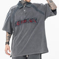 OEM Custom Screen Printing Heavy Weight Oversized t Shirt Vintage Washed Distressed Embroidery logo POLO t Shirt for Men