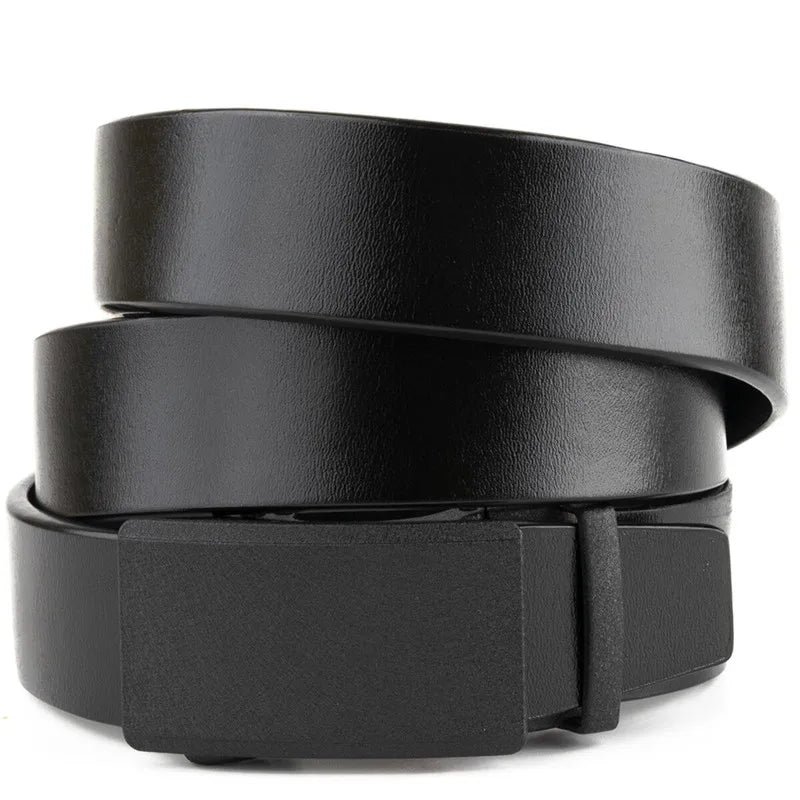 LQbelt Genuine Leather Belts for Men Cowhide Belt Man Automatic Buckle Ratchet Belt Factory Waistband Wholesale Custom LOGO