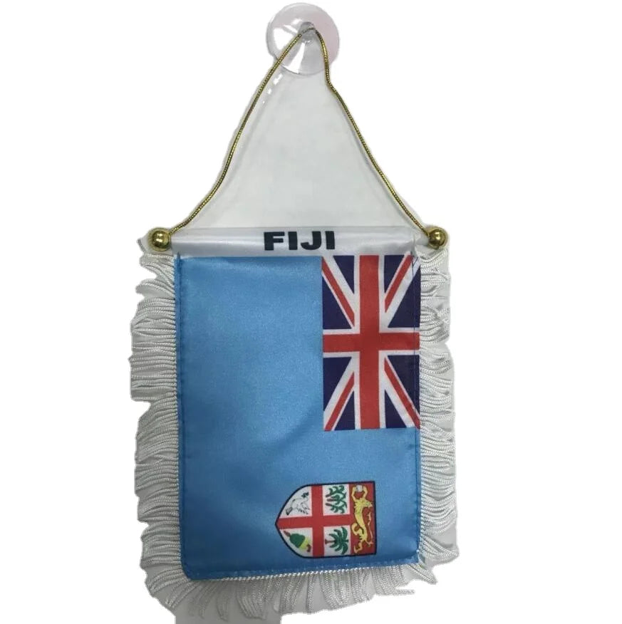 High Quality Stock Satin Fiji Pennant Flag for Car Window MegaBDM
