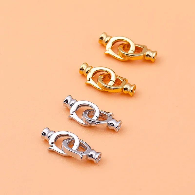 Minimalism 925 Sterling Silver Two Pearl Link Clasp for Bracelet/Necklace Making Wholesale