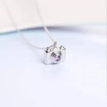 New Fashion Jewelry 925 Sterling Silver Camera Pendant Necklace Geometric Cubic Zirconia Hollow Ring Pendant Necklace for Women
