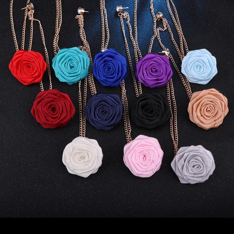 Men's Accessories Rose Silk Flower Lapel Pin Badge Tassel Chain Brooch for Wedding Parties Engagements-Gift Mainly Made of Alloy