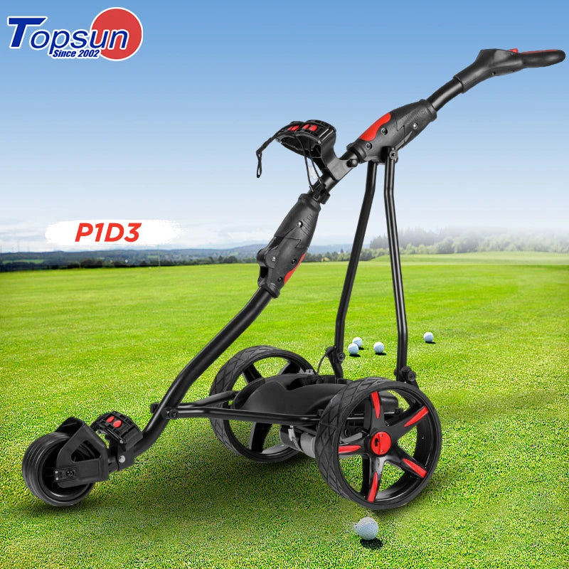 2023 New Design 3-wheel Slide Lock System Golf Push Trolley Push Golf Cart Wheels