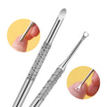 Double Head Multi-purpose Exfoliating File Russian Stainless Steel Nail Steel Push Circle Oblique Head Shovel Push