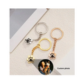Personalized Projection Photo Keychain Custom Pet Photo Projection Paw Pendant Memorial Picture Keyring for Birthday Gift MegaBDM