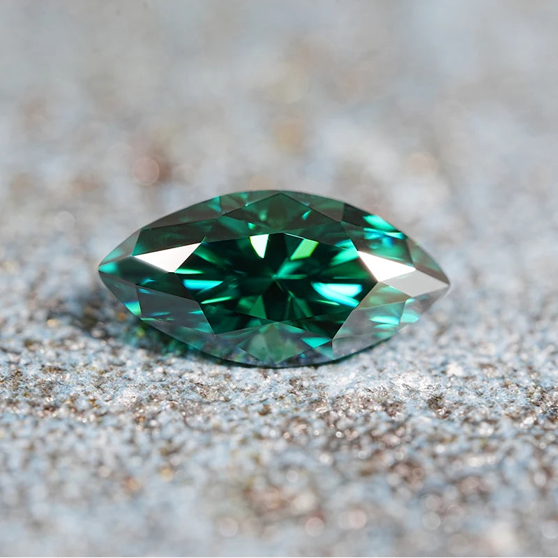SICGEM 1ct Marquise Green Moissanite Stone Custom Loose Diamond Wholesale Dropshipping with GRA Certificate