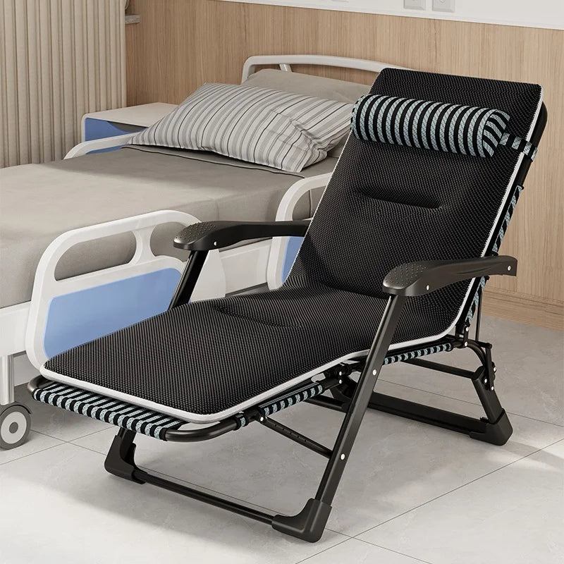 Outdoor Swimming Pool Folding Chair Portable Folding Bed Beach Chair with New Armrest MegaBDM