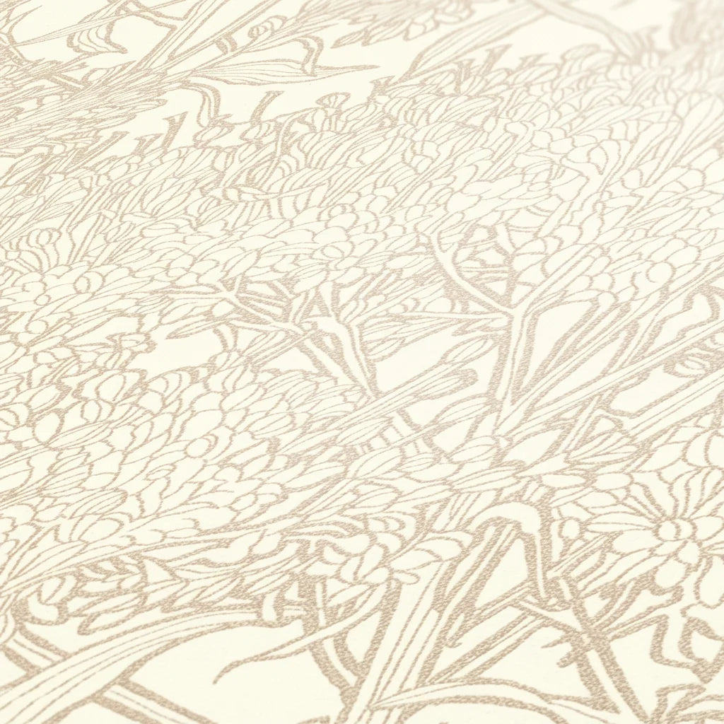 Luxury Vinyl Non Woven Wallpaper Rolls Jungle Cream Gold Grey Contract Design for Living Room & Kitchen 10.05x0.53m
