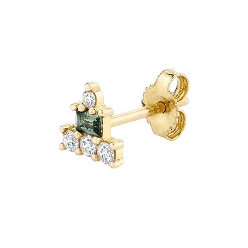 CANNER Hot-selling S925 Sterling Silver INS Geometric Diamond Simple Stacking Temperament Stud Earrings
