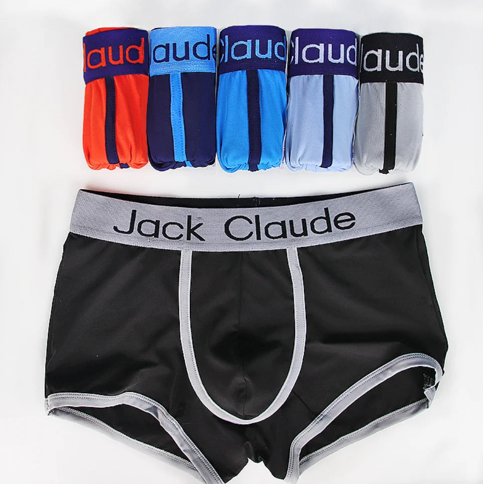 Wholesale Mid-Rise Men's Silk Boxer Breathable Knitted Underwear with Milk Printed Design Comfortable Men's Briefs & Boxers