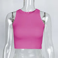 Wholesale Screen Print Plain Womens Slim Fitted Sleeveless T Shirt Cotton Spandex Ribbed Tank Top Workout Gym Crop Top Woman