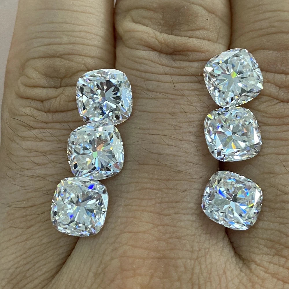 GRA Certificate Moissanite Cushion Cut White D VVS Moissanite Synthetic Loose Moissanite