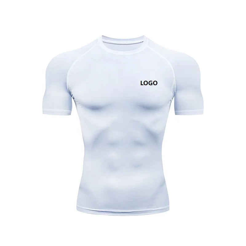 Compression T Shirt EU Size 95% Polyester Custom Logo Workout Tee Basketball Football Training Wear Sports T-shirt GYM Clothing