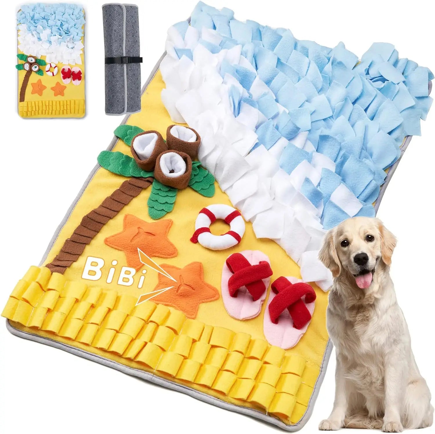 Hot Sale Large Dog Snuffle Mat Toy Beach Sniffing Mat Puzzle Toy Pet Training Hidden Food Slow Food Interactive Dog Toy