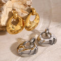 18K Gold High Polish Chunky Stainless Steel Earrings Trendy Statement Jewelry for Women for Parties