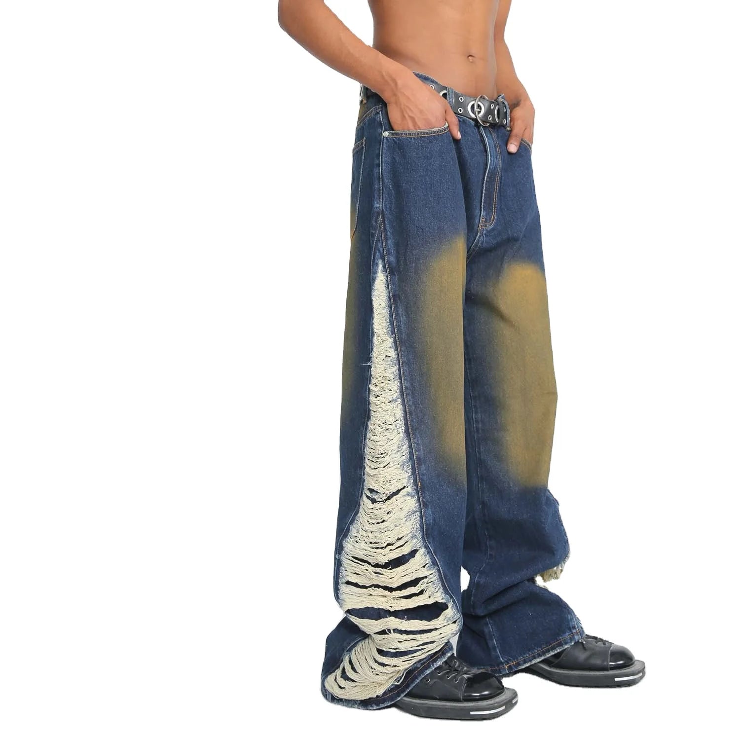 2024 New Arrivals Streetstyle Jeans for Men Fashion Designer Jeans Quality Dark Blue Detroyed Washed Jeans