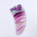 Huiying Custom Natural Fluorite Face Gua Sha Tool Massager Claw Shape Spiky Crystal Scraping Board