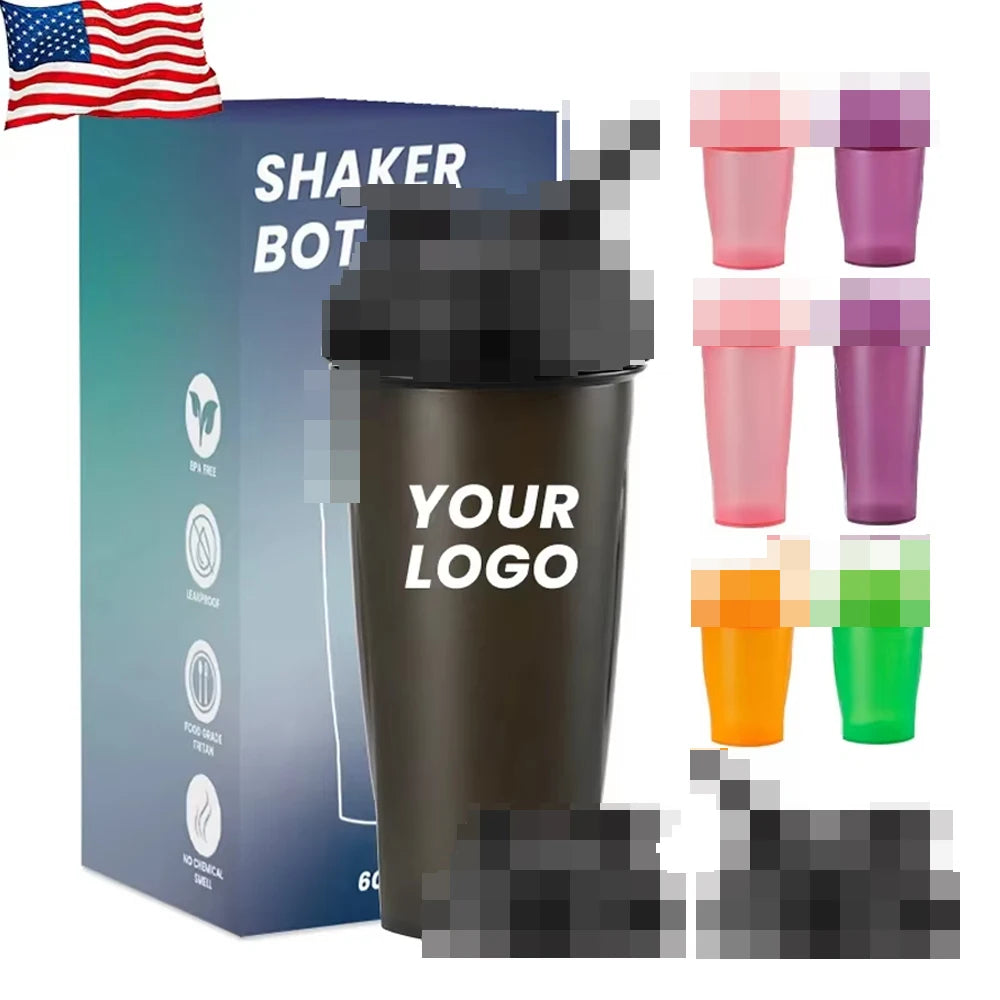 Factory Customized 400ml/600ml Fitness Gym Protein Shaker Bottles Bpa Free Food Grade Leak-Proof with Custom Logo