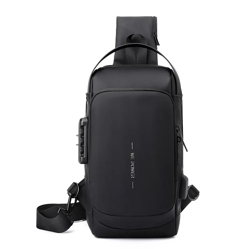 New Fashion Custom Logo Waterproof Chest Bag for Men Good Quality Small Chest Bag Lightweight Sling Cross Chest Bag With Usb