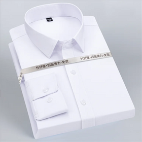 New Solid Color Elastic Non-ironing Professional Wear Anti-wrinkle Men's Workwear Shirt Men's Long-sleeved Shirt