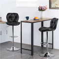 Modern Leather PU Black Metal Frame Velvet Barstool Adjustable Height Swivel Counter Stools with Chrome Legs Outdoor Living Room