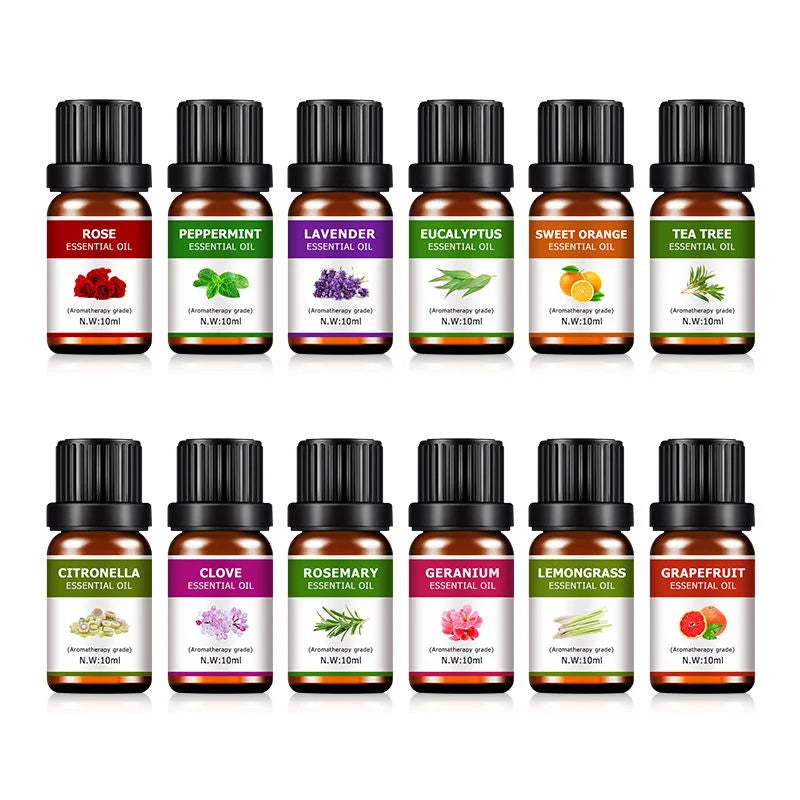 10ml OEM 100% Pure Aroma Diffuser Essential Oils Orange Lavender Eucalyptus Oil Diffuser Aromatherapy Oils Gift Relaxing