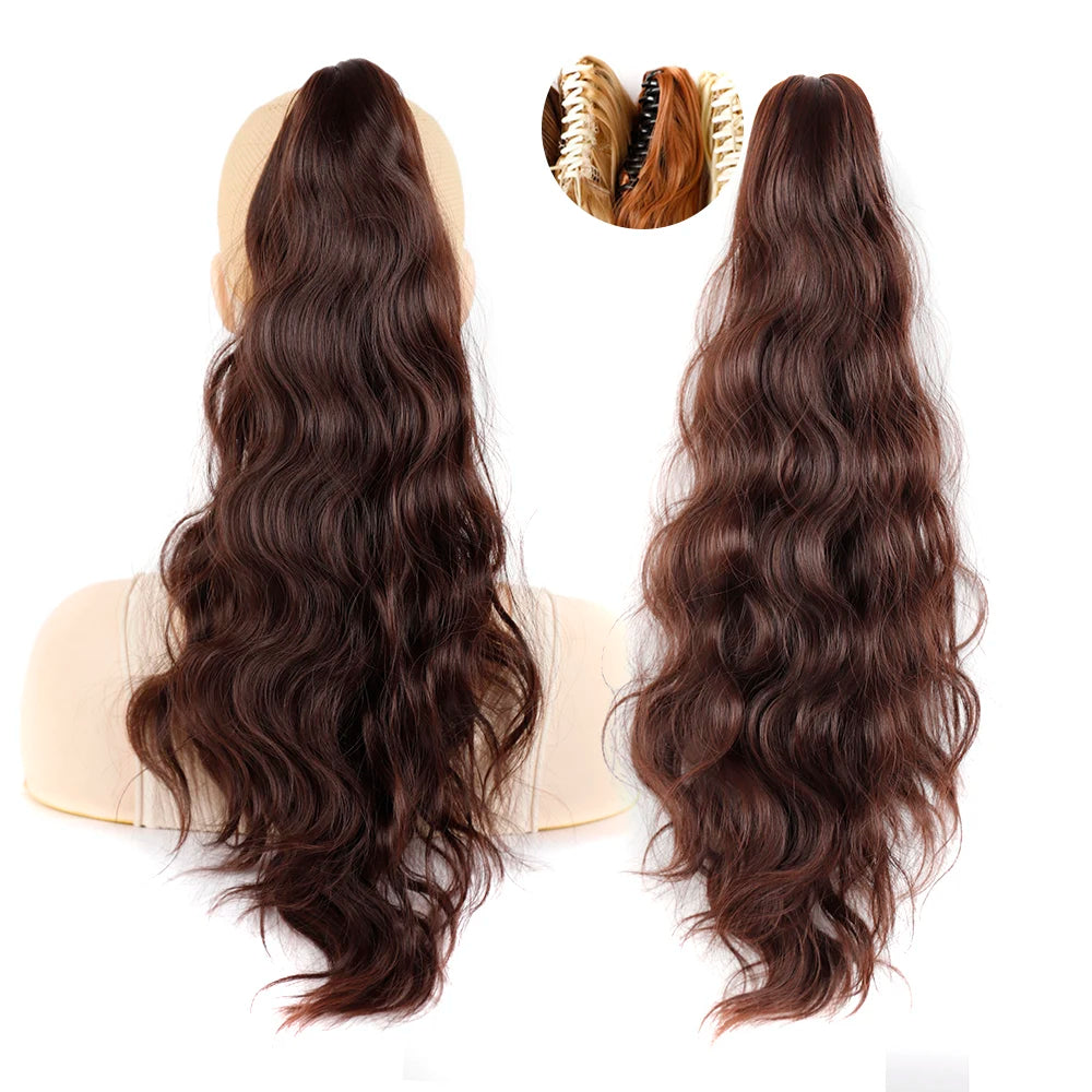 AliLeader Natural Soft Light High Temperature Fiber Synthetic Hair Ponytail Long Egg Roll Hollywood Ponytail
