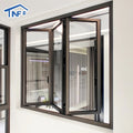 Aluminum Alloy Double Tempered Clear Glass Modern Horizontal Exterior Bifold Folding Window with Heat Insulation