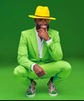 New Style Custom Made Slim Fit Green Men Suits Notch Lapel Business Casual Banquet Tuxedos 2 Pieces Wedding Sets (Blazers+Pants)