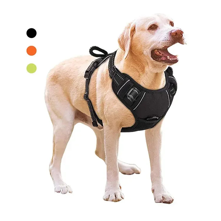 QUCHONPET No Pull Dog Harness for Large Dogs Custom Tactical Dog Collar and Leash Harness Set Nylon Durable Tactical Harness