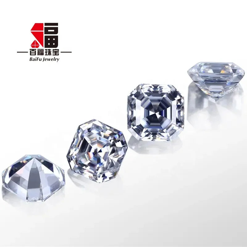 Baifu Jewelry Top Clarity VVS d White Loose Asscher Cut Moissanite
