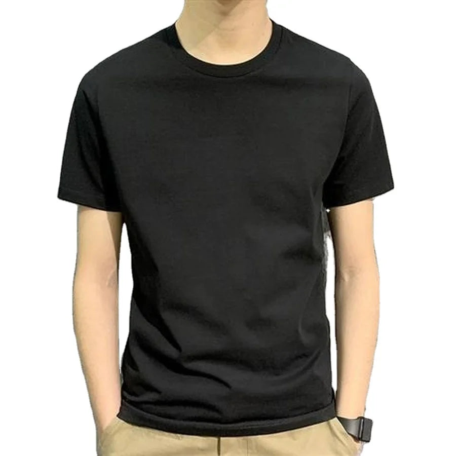 Wholesale Custom Men's Summer T-Shirts 100% Cotton Plain Knitted Fabric Formal Style for Printing