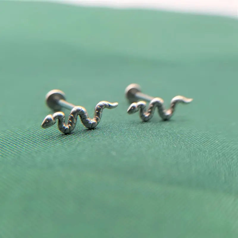 16G Snakelike Fashion Jewelry Earrings Threaded Cartilage Studs Earrings Titanium  Lip Labret Tragus Piercing Body Jewelry