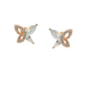 925 Sterling Silver Bonique Needle Pin Ear Jewelry Gold Plated butterfly Small Earrings for Women