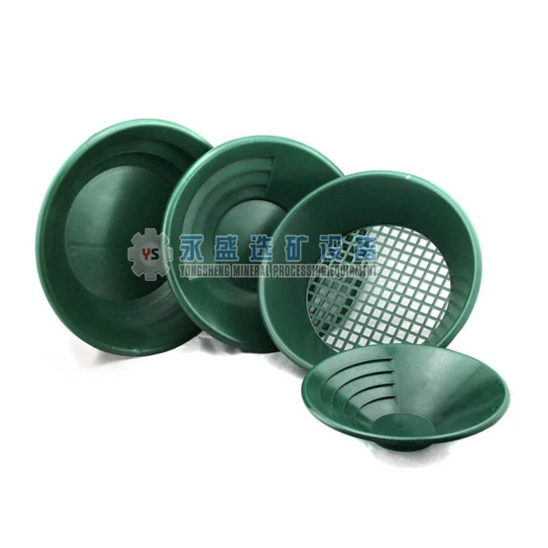 14" Black Plastic Gold Mining Washing Pan Gold Hand Panning Kit 4pcs Group Set Pan for Gold Red Black Green Dark Blue Available