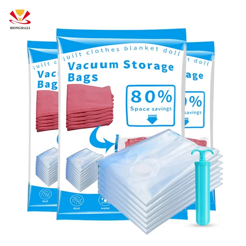 Best Quality Travel Clothes Vacuum Bag Set Space Saver Transparent Vacuum Storage Bags Vaccum Compressed Bag