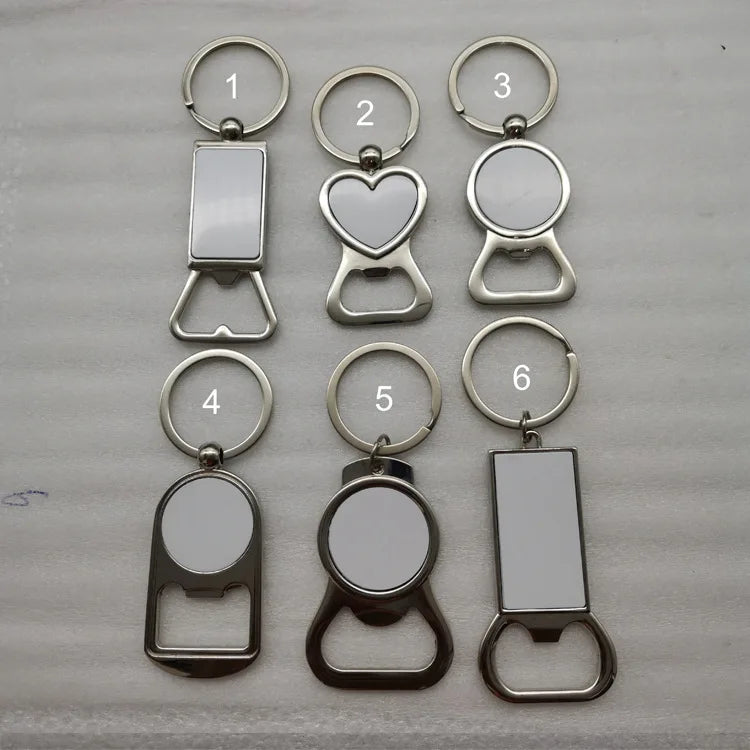 Custom Logo Opener Sublimation Keychain Blanks Metal Sublimation Bottle Opener Blanks Sublimation Keychain with Bottle Opener