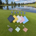 Manufacturer Customize PU Leather Golf Cleaning Towel with Retractable Keychain Portable Cleaning Accessories